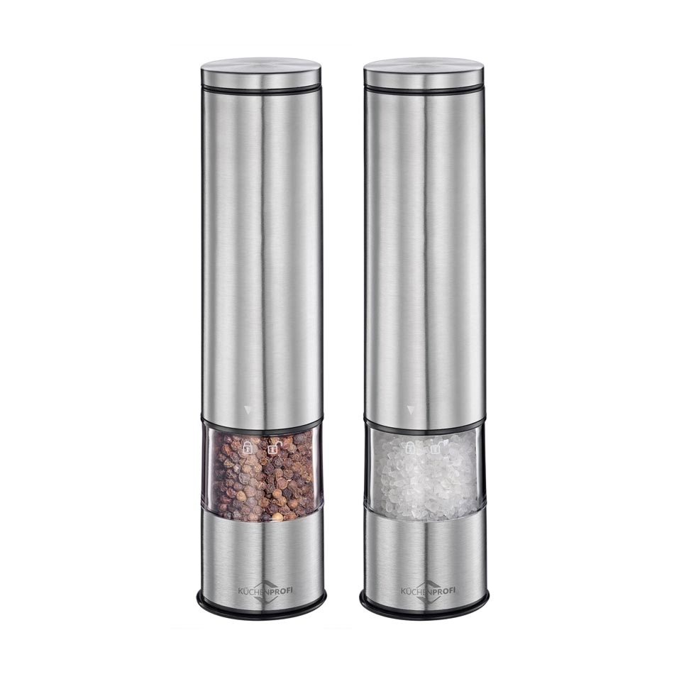       
                            Zestaw 2 elektrycznych młynków do soli i pieprzu Boston Küchenprofi
                        