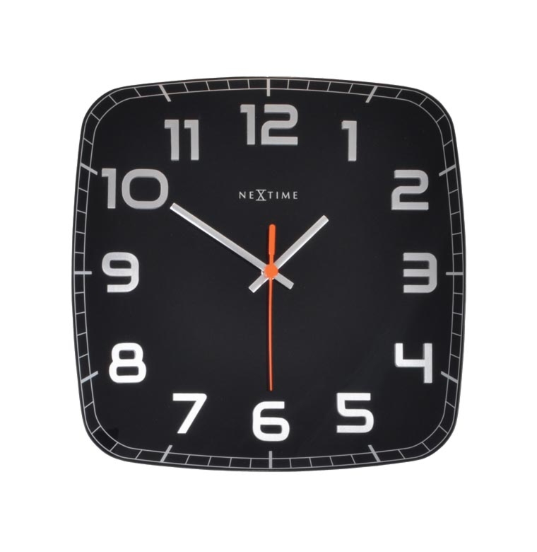      
                            Zegar ścienny kwadratowy (czarny) Classy Nextime
                        
