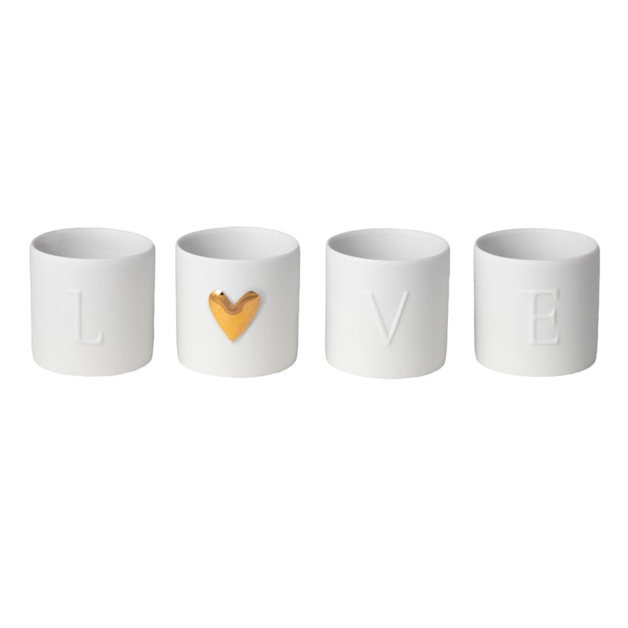 Zestaw 4 świeczników LOVE Rader