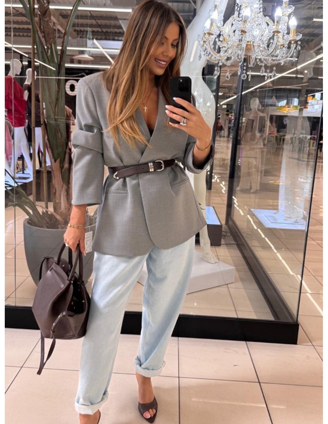 Marynarka oversize bez klap ISMERIA