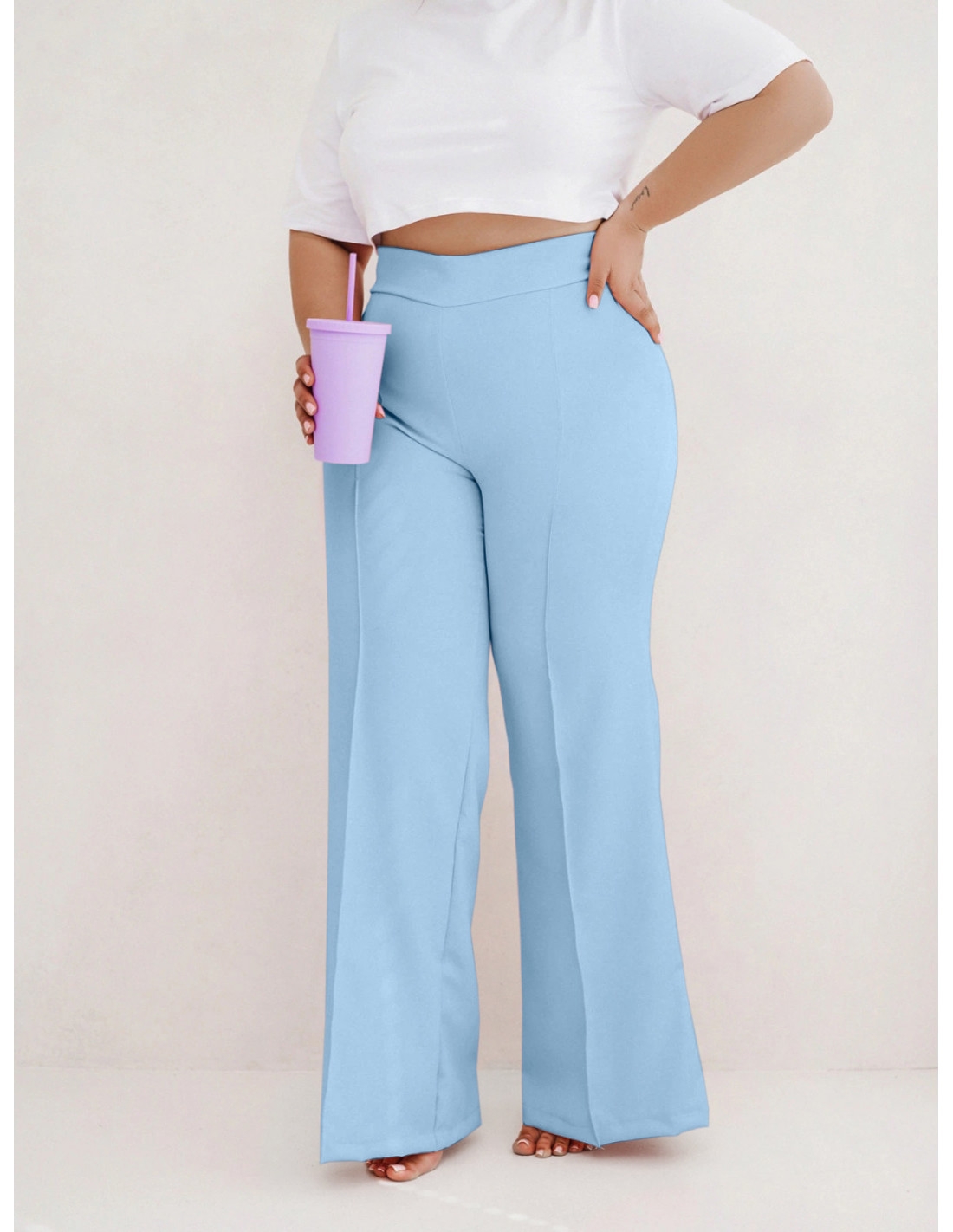 WP eleganckie szerokie spodnie plus size