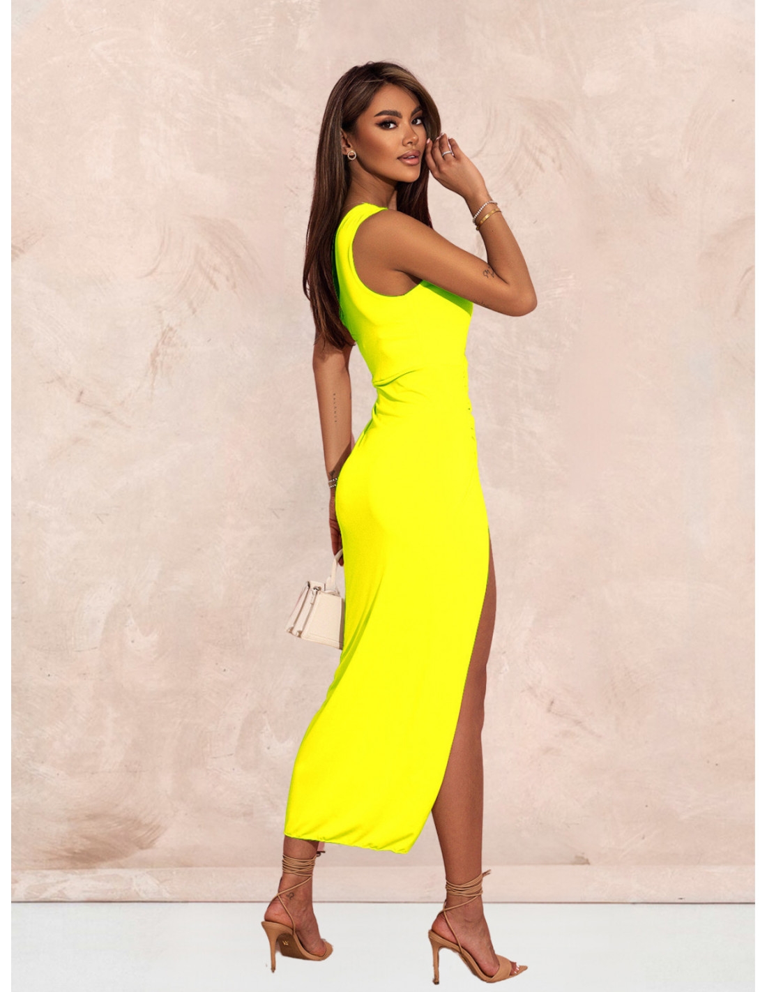 Elegancka midi sukienka na jedno ramię ATHENA