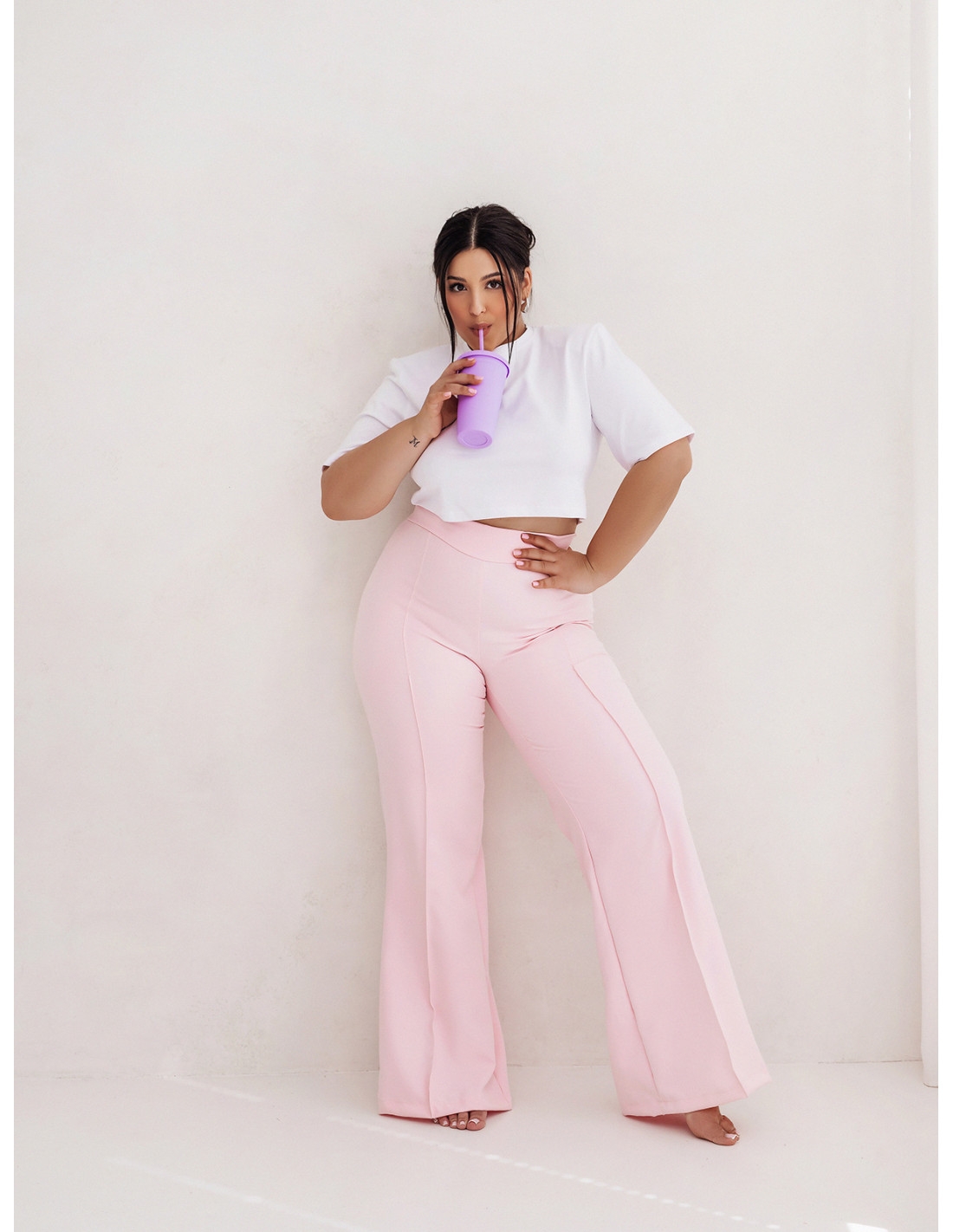 WP eleganckie szerokie spodnie plus size