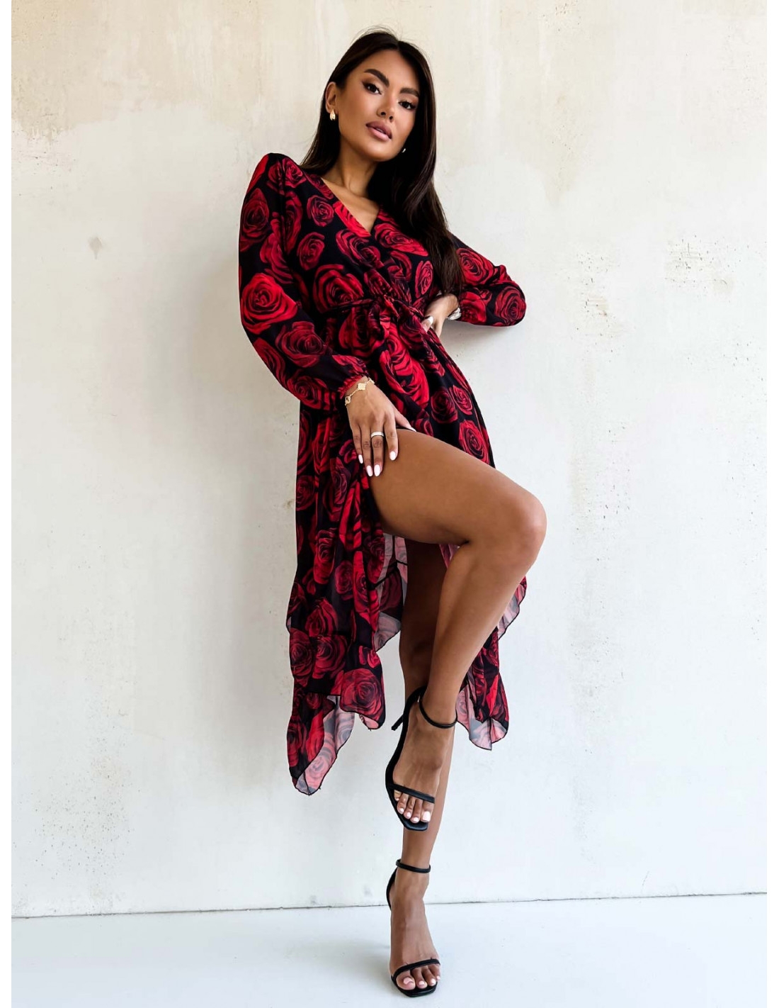 Elegancka sukienka midi w print IRMINA