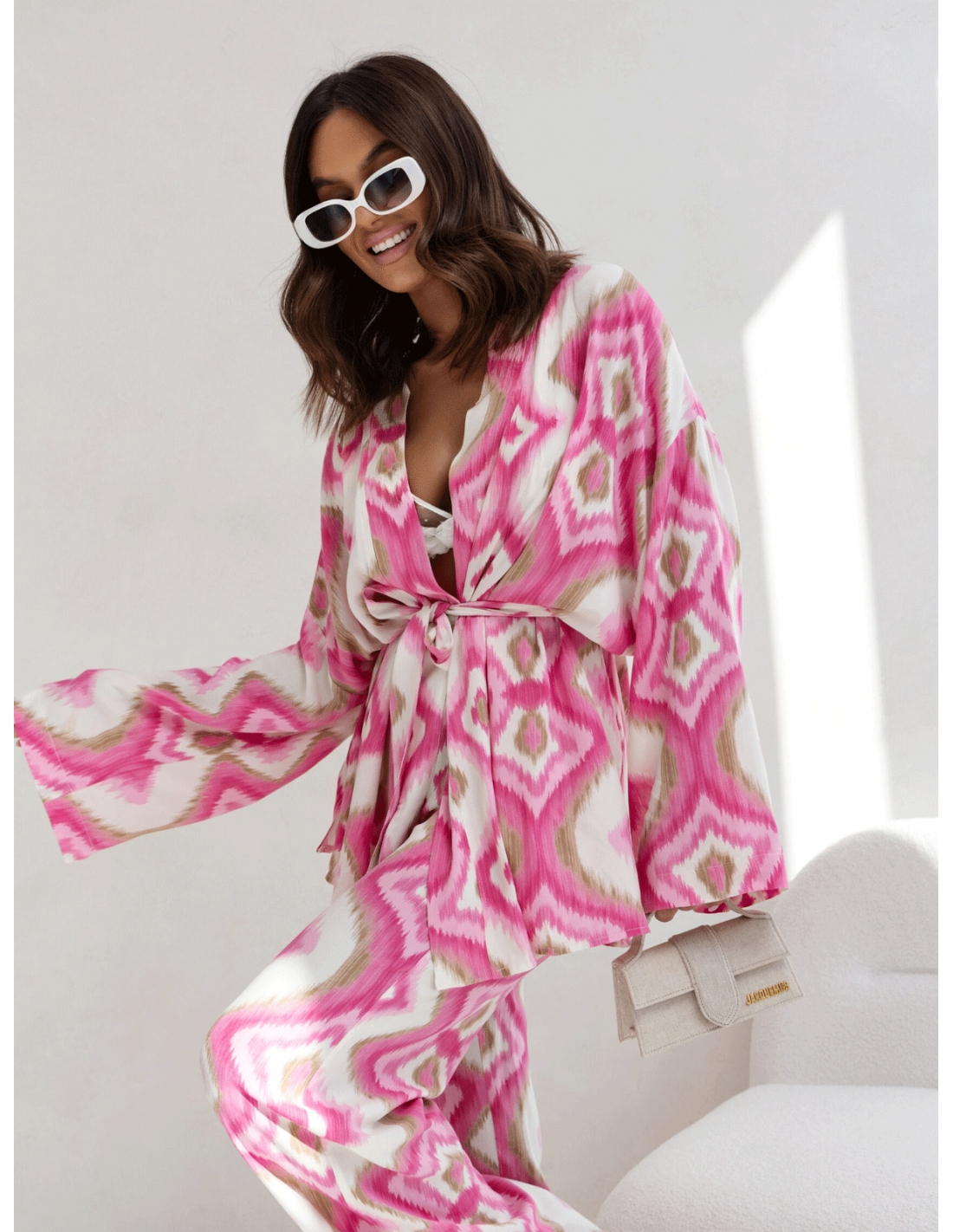 Stylowy komplet z wiskozy w print ALEXIS