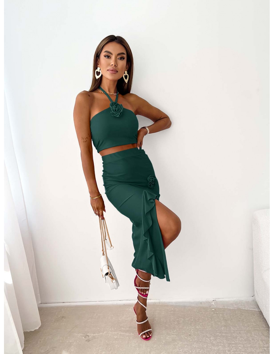 Komplet crop top i midi spódnica STIANA