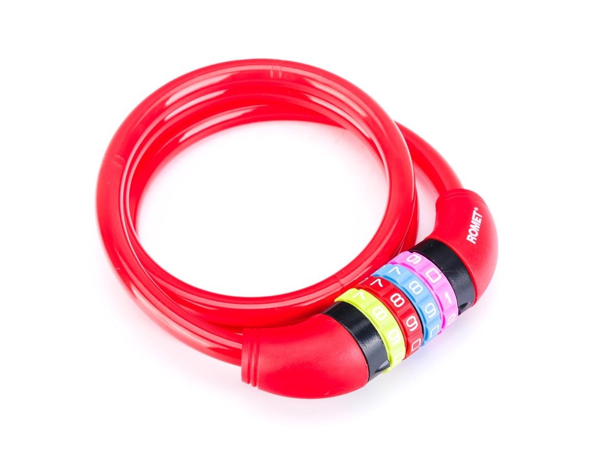 Zamknięcie na szyfr SL602 10x1000 /spirala/czerwony et/logo ROMET