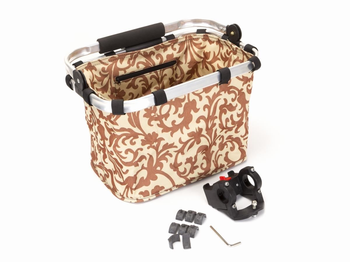 Koszyk na kierownicę z materiału HB-203/KLIP/ 270X260X220 mm beżowy