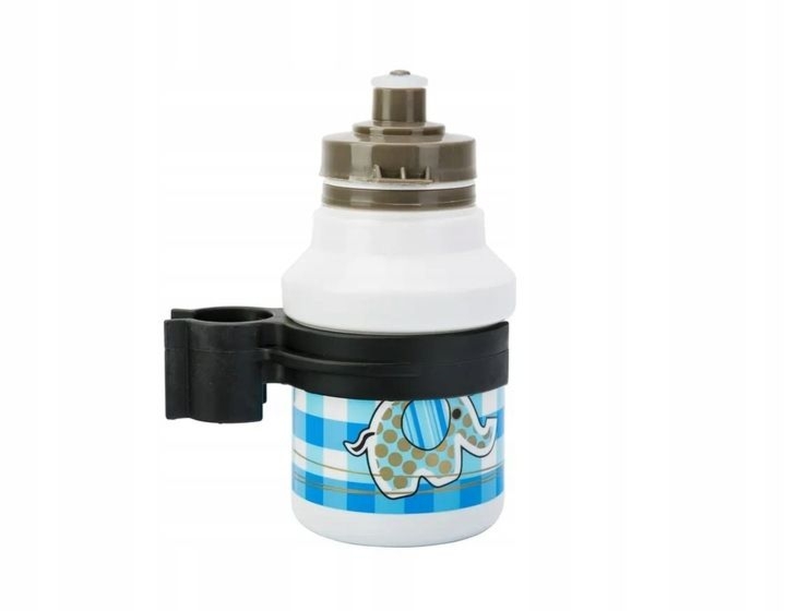 Bidon dziecięcy 0,35 l. POLISPORT ELEPHANT z koszyczkiem, biały