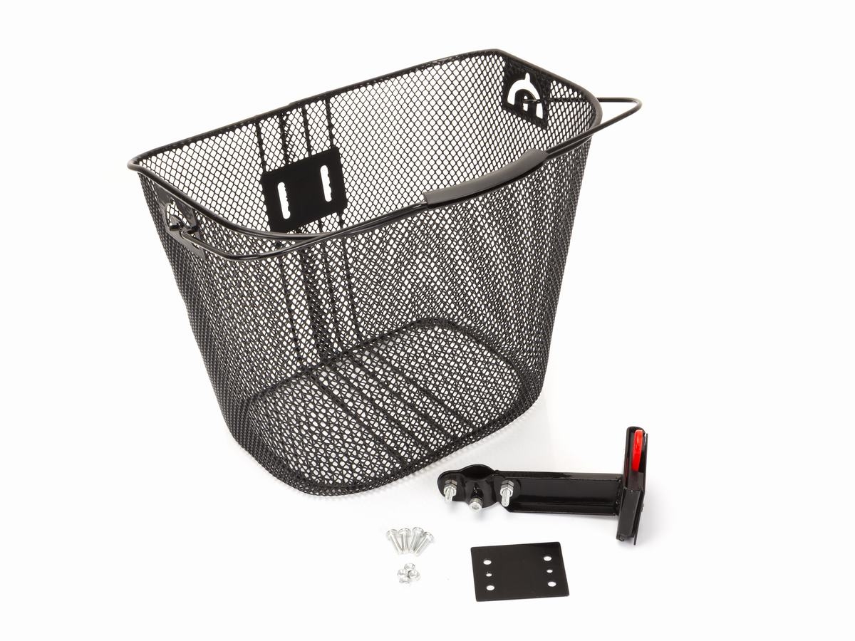 Koszyk na wspornik kier. HB-286 metalowy/metalowy klip-wysięg/ 35x25x26  czarny