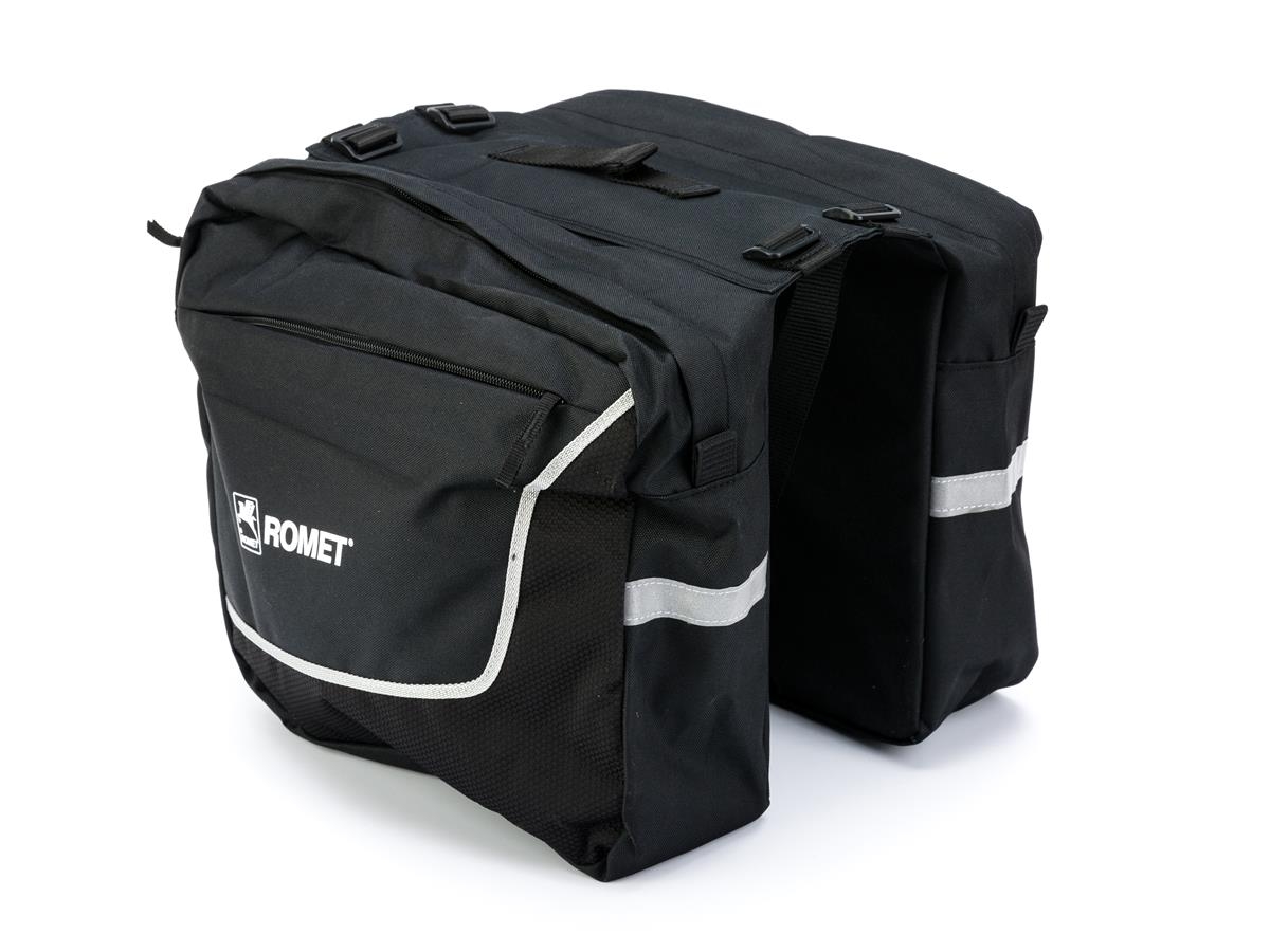 Sakwa dwukomorowa na bagażnik ROMET SH4-104G  czarna 2 x 9L  et/logo Romet