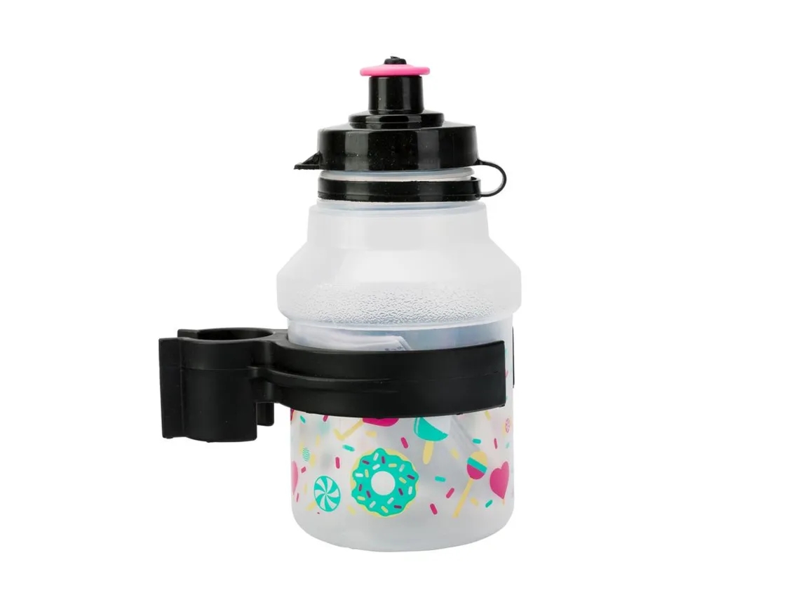Bidon dziecięcy 0,35 l. POLISPORT LOLLIPOP z koszyczkiem, CLEAR