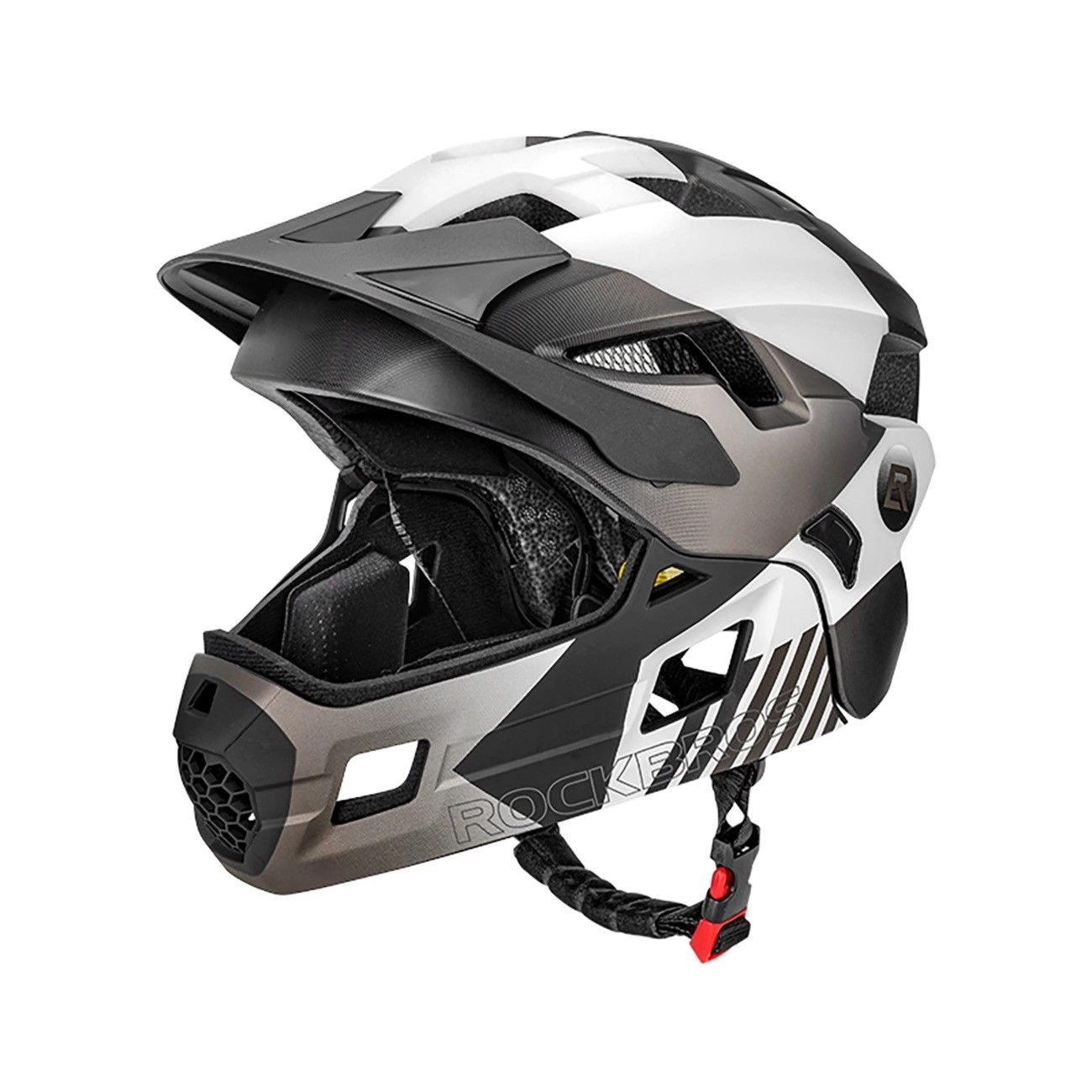 Kask dziecięcy rowerowy Rockbros TS-61 z odpinaną szczęką M (54-57) niebieski - rower MTB
