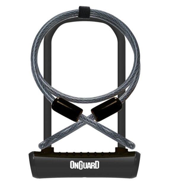 Zapięcie rowerowe ONGUARD NEON 8154BL U-LOCK + LINKA - ⌀ 11mm, Wymiary: 115mm x 230mm - uchwyt + 2x Klucze + LINKA 10mm x 120cm Czarne (NEW)