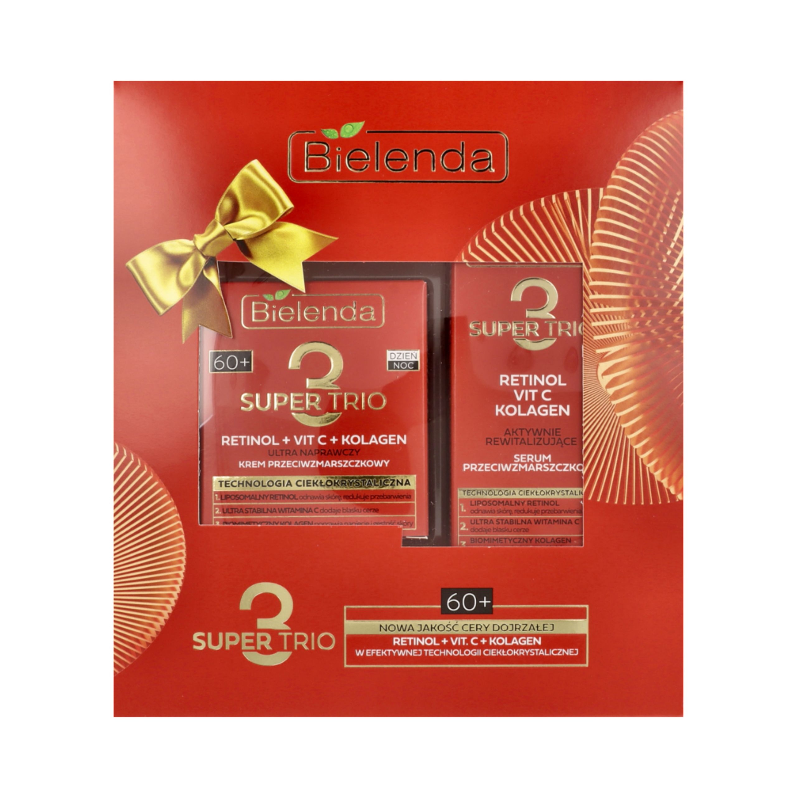 Bielenda Zestaw przeciwzmarszczkowy Super Trio 60+ krem + serum 