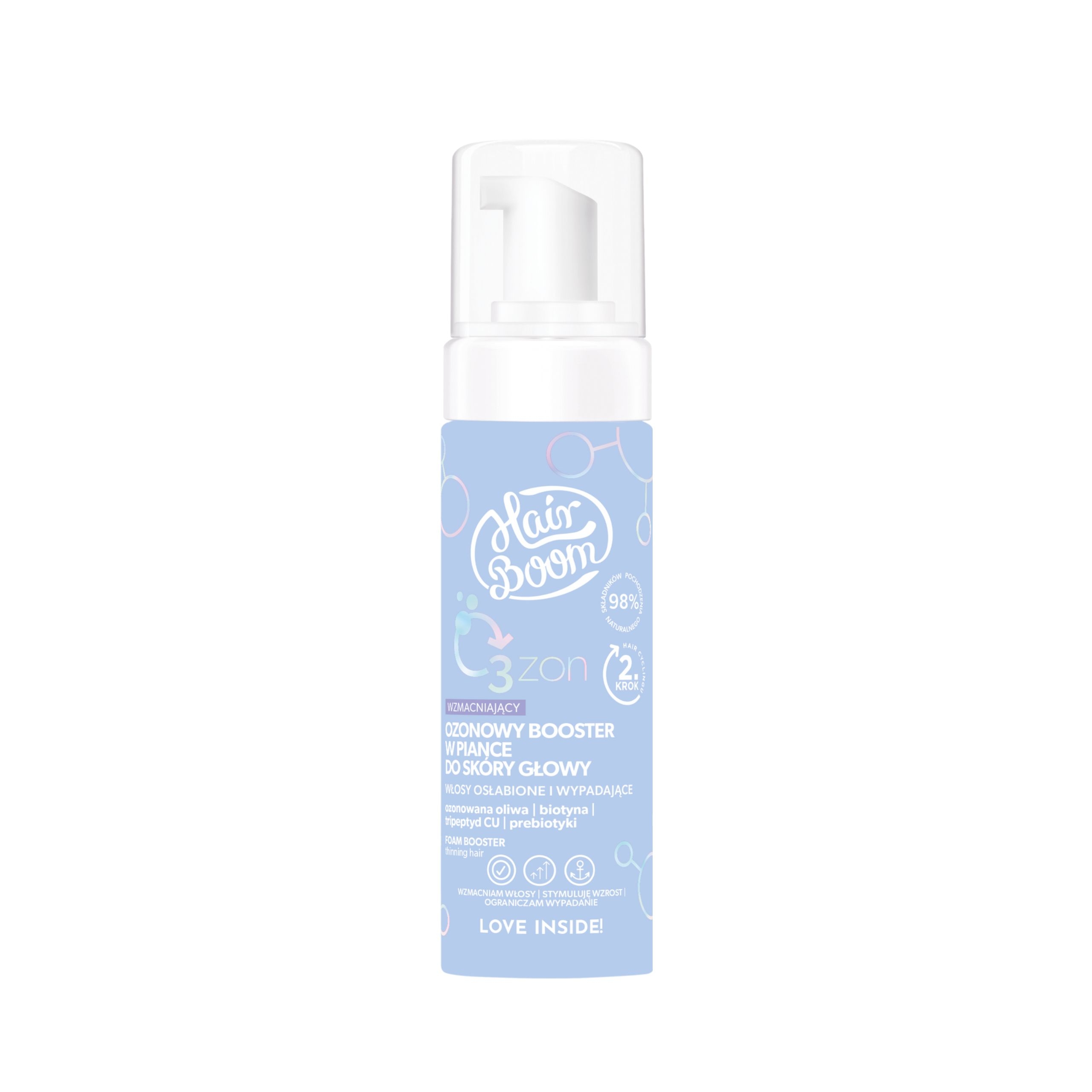 HairBoom Wzmacniający ozonowy booster w piance do skóry głowy