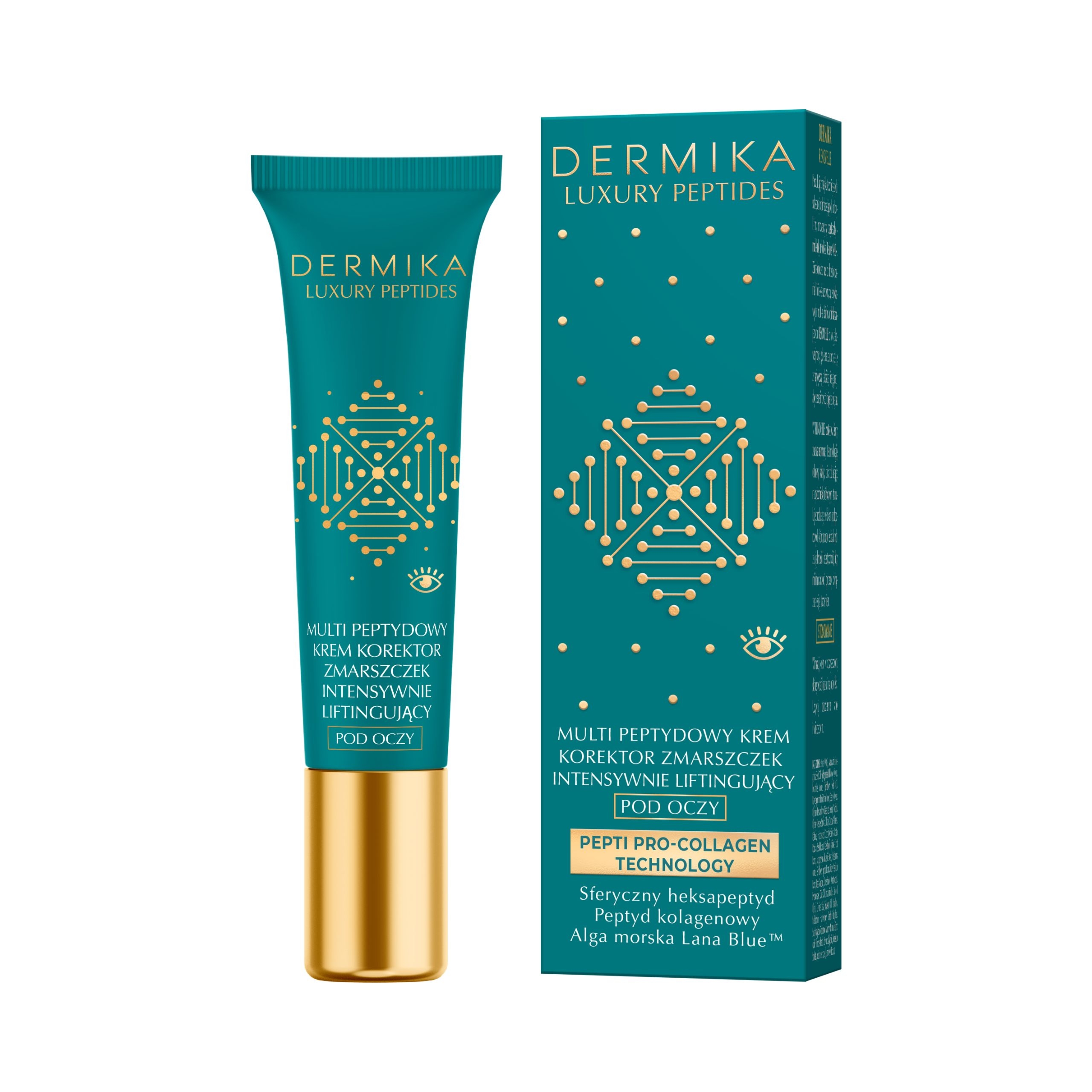 Dermika Multi Peptydowy krem pod oczy - korektor zmarszczek intensywnie liftingujący