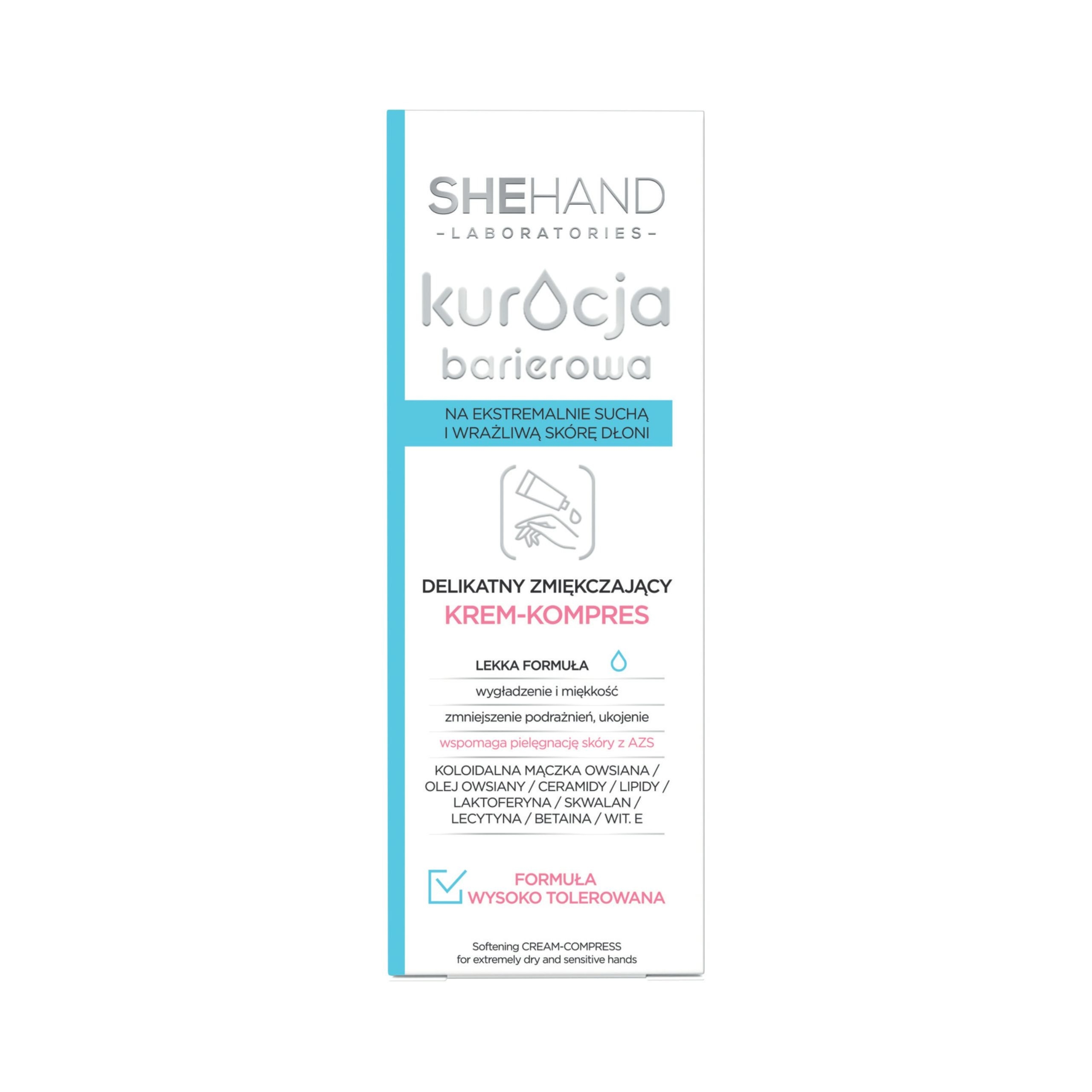 SheHand Delikatny zmiękczający KREM-KOMPRES do ekstremalnie suchych i wrażliwych dłoni