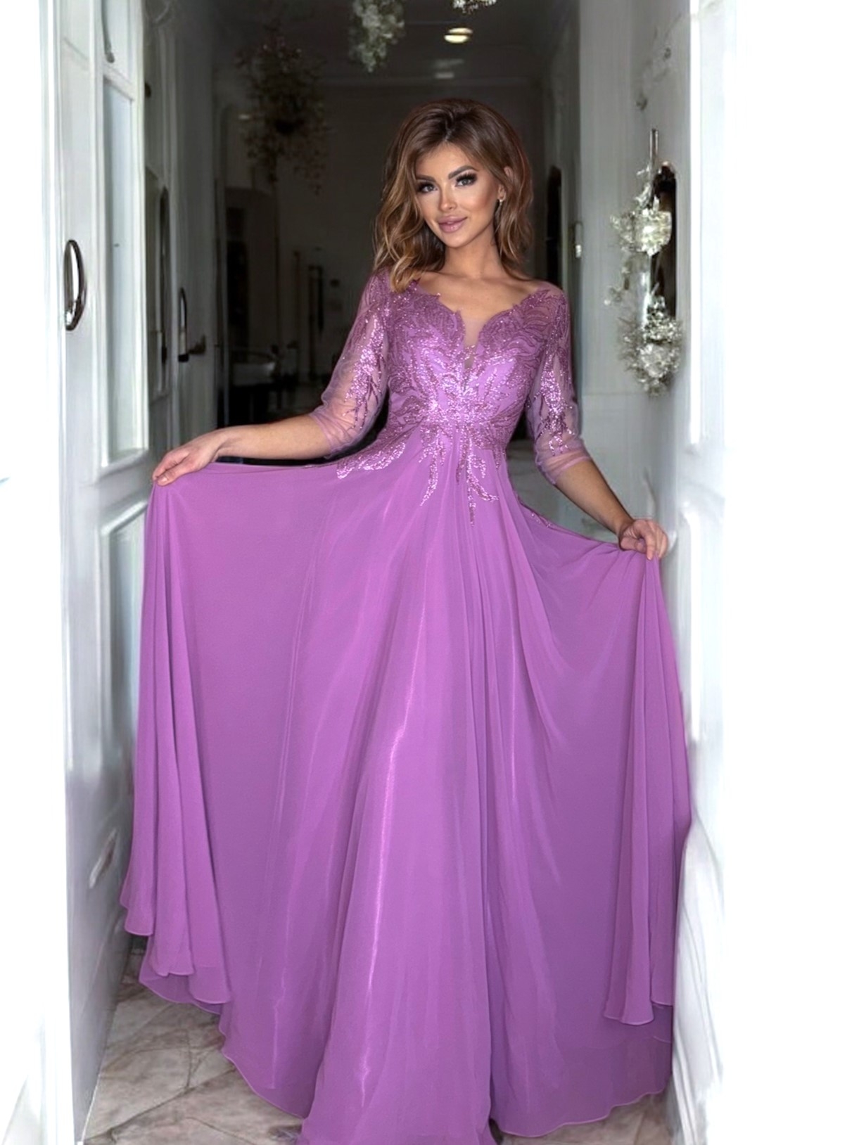 Sukienka Melania Wrzosowa