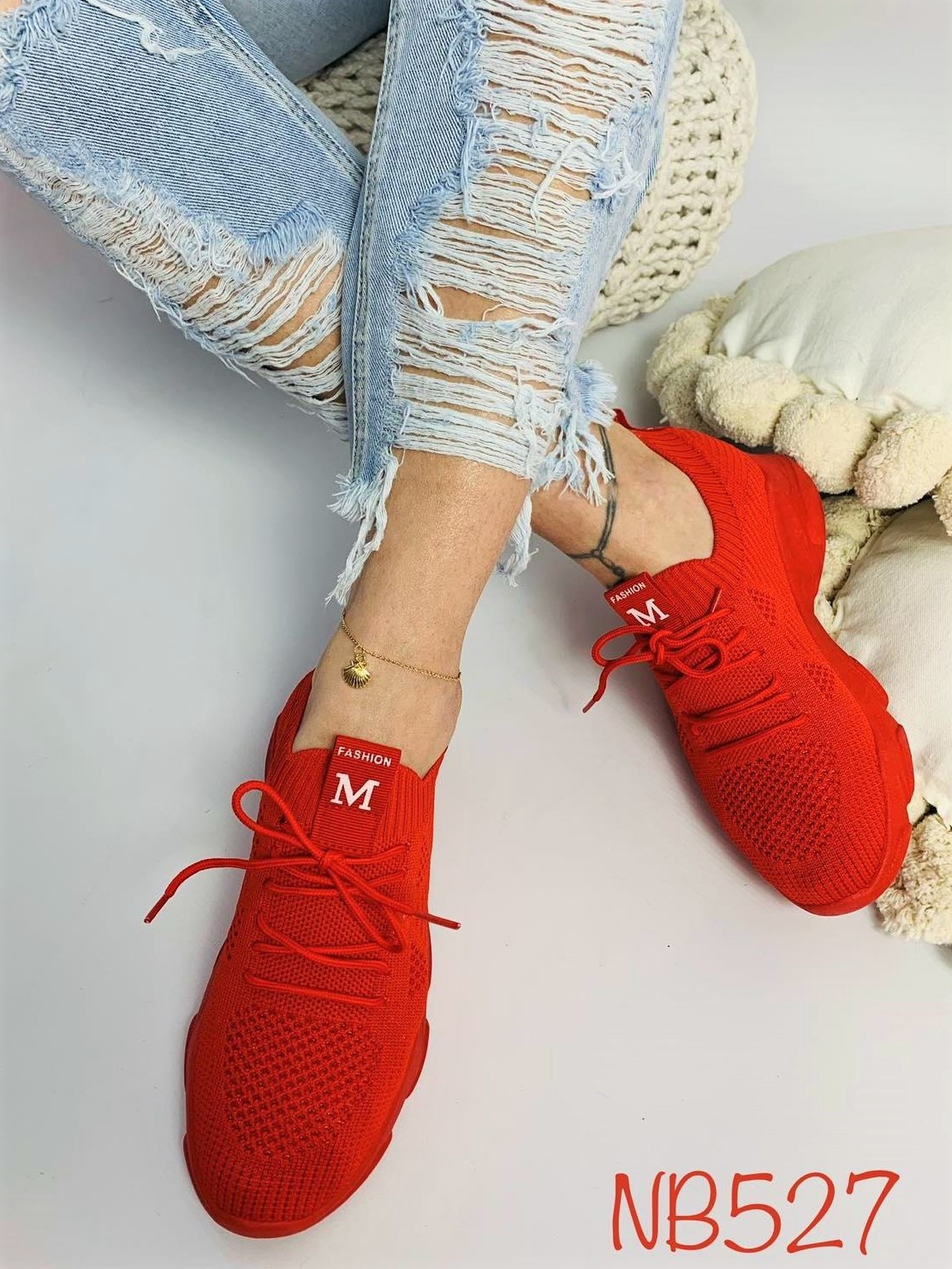 Buty sportowe skarpetkowe FRESTO Czerwone NB527P