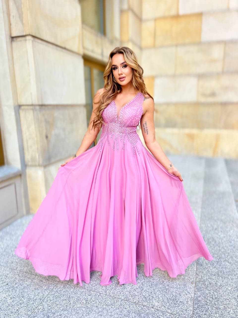 Sukienka Queen Maxi Wrzosowa