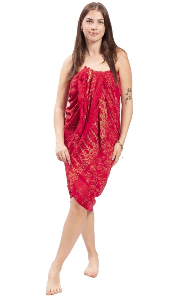 Pareo chusta plażowa czerwona