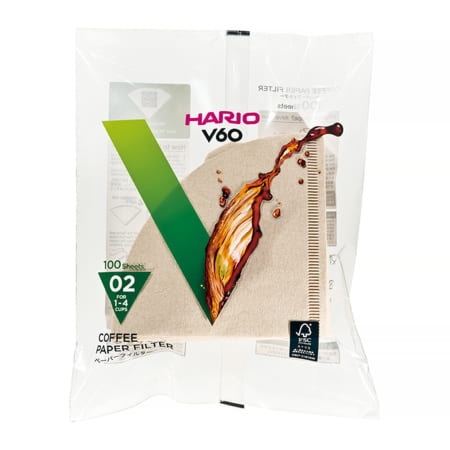 Filtry HARIO V60-02 Misarashi, brązowe, folia, 100szt