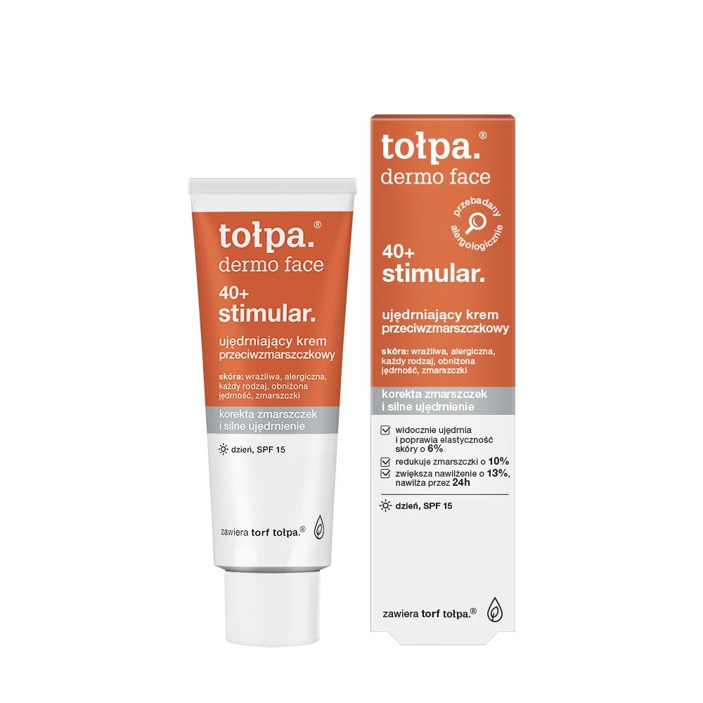 Tołpa. 40+ stimular. Ujędrniający krem przeciwzmarszczkowy, DZIEŃ, SPF 15, 40 ml