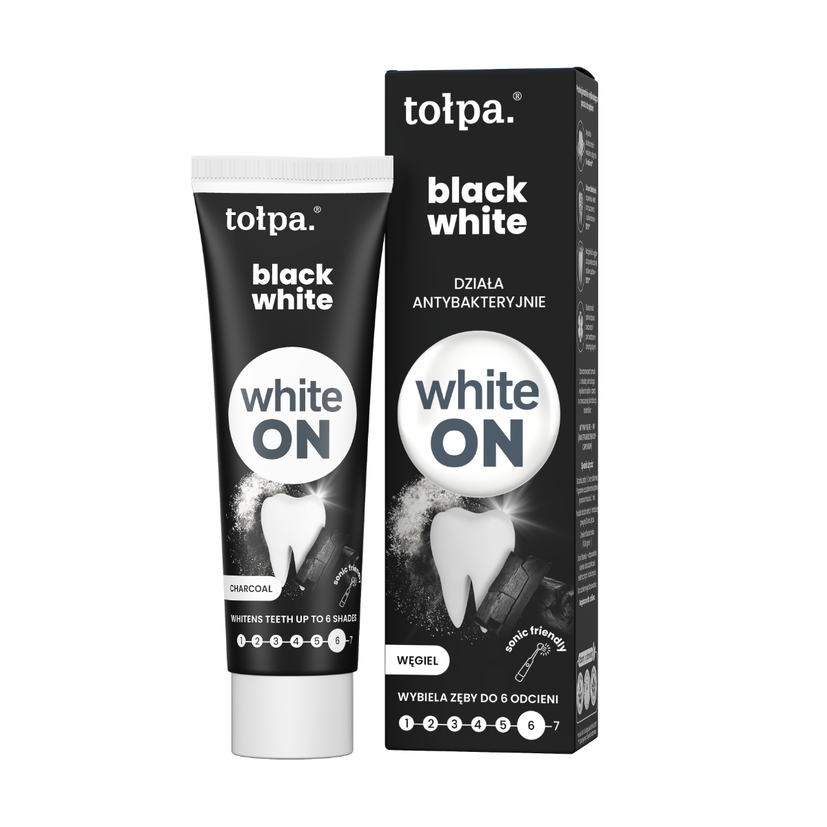 Tołpa. Black white pasta do zębów, 75 ml