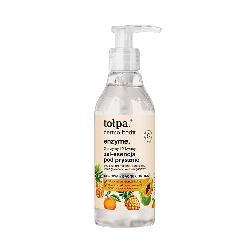 Tołpa. Enzyme. żel-esencja pod prysznic, 3 enzymy i 2 kwasy, 195 ml