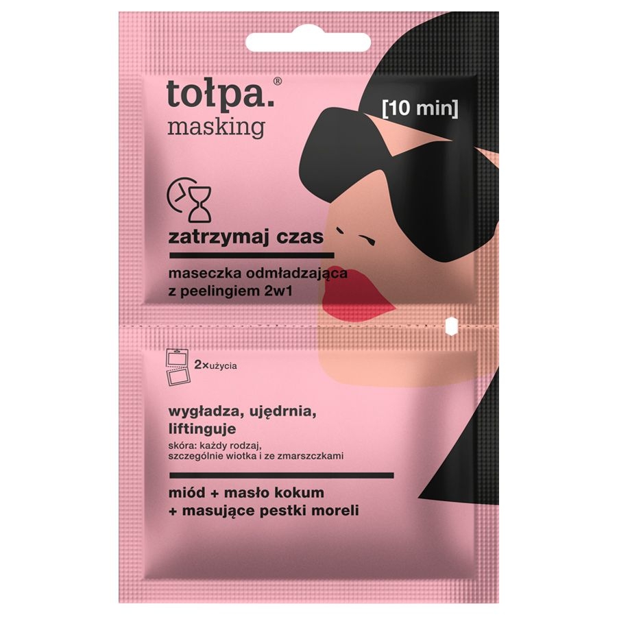 Tołpa. Masking maseczka odmładzająca z peelingiem 2w1, 2x5 ml