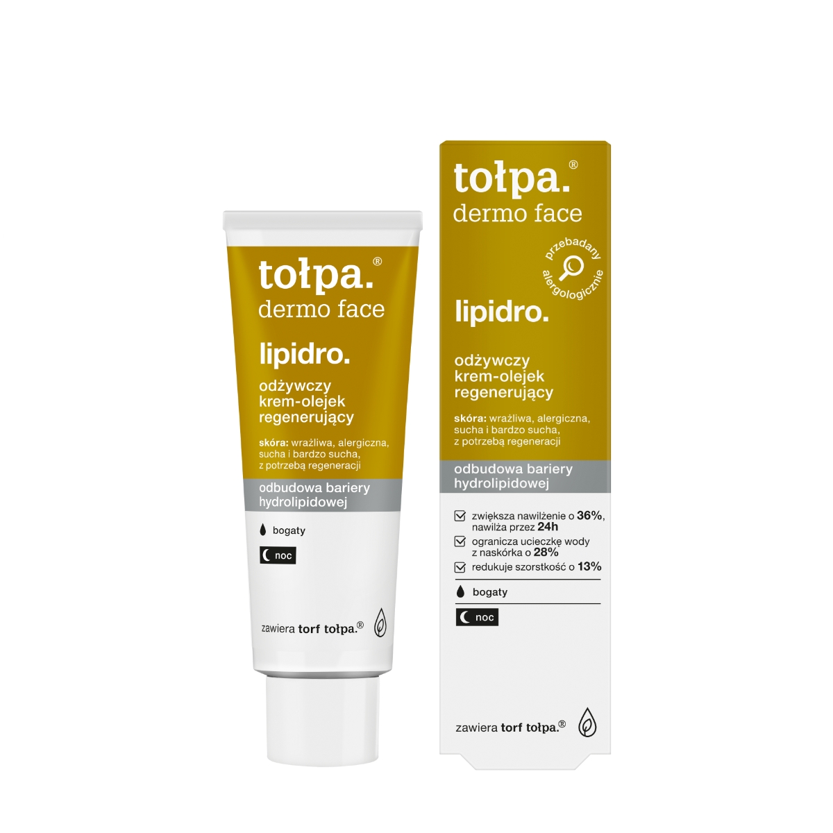 Tołpa. Lipidro. Odżywczy krem-olejek regenerujący, BOGATY, NOC, 40 ml
