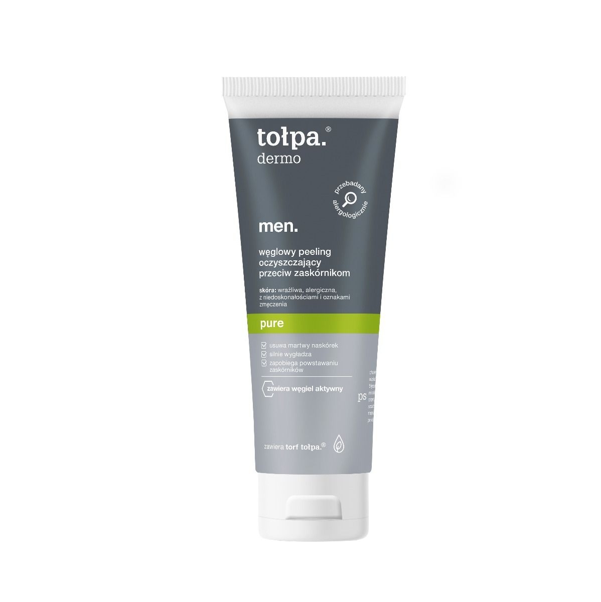 Tołpa. Pure. Węglowy peeling oczyszczający przeciw zaskórnikom, 100 ml