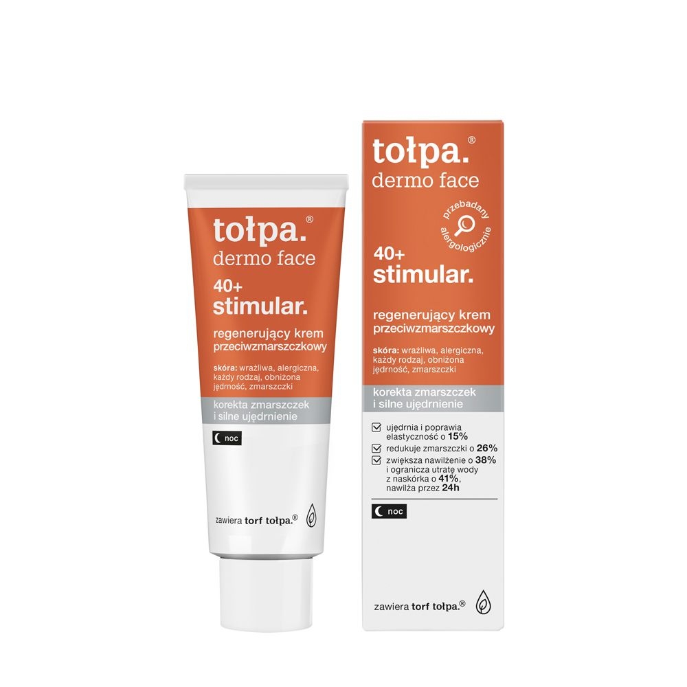 Tołpa. 40+ stimular. Regenerujący krem przeciwzmarszczkowy, NOC, 40 ml