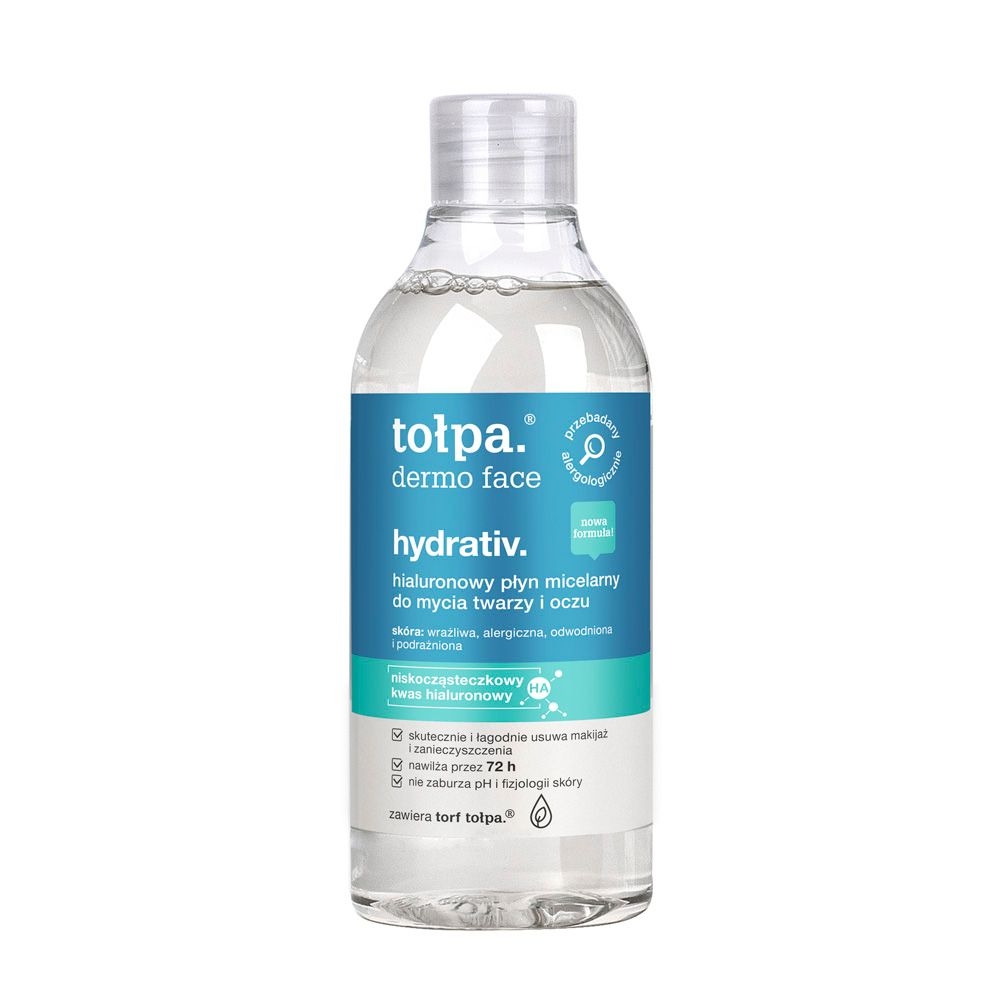 Tołpa. Hydrativ. Hialuronowy płyn micelarny do mycia twarzy i oczu, 400 ml