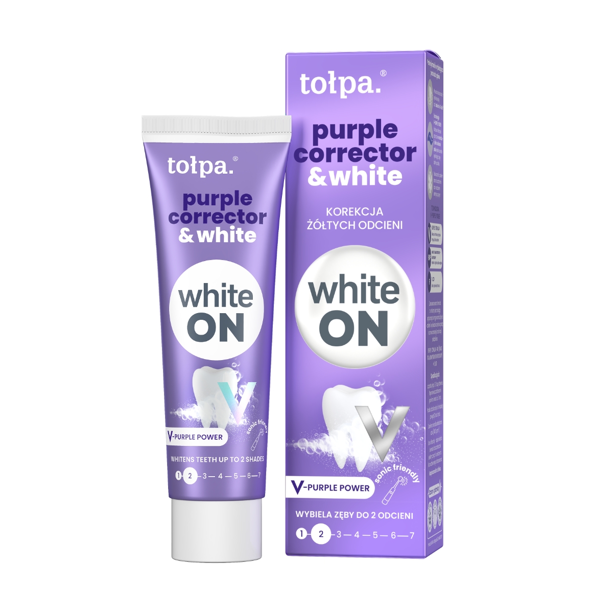 Tołpa. Purple corrector & white pasta do zębów, 75 ml