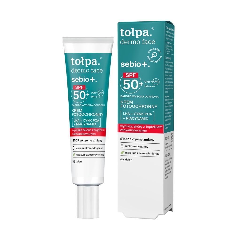 Tołpa. Sebio+. Krem fotoochronny SPF 50+, na dzień, 40 ml ​
