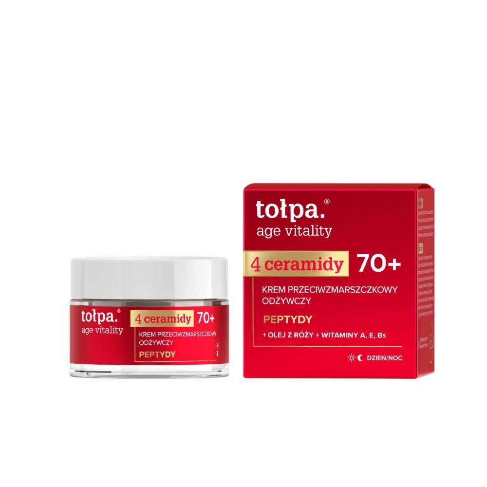 Tołpa. 4 ceramidy krem do twarzy przeciwzmarszczkowy, odżywczy 70+, 50 ml