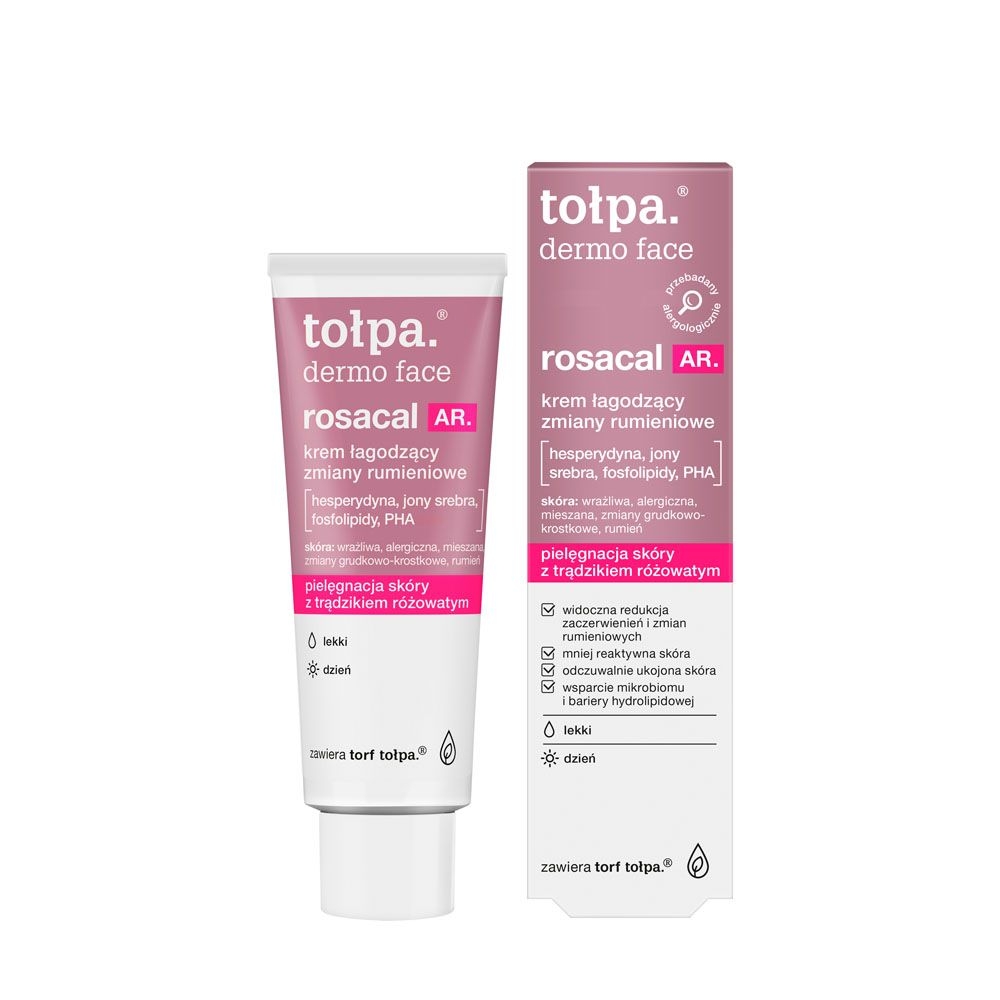 Tołpa. Rosacal AR. Krem łagodzący zmiany rumieniowe na dzień, lekki, 40 ml