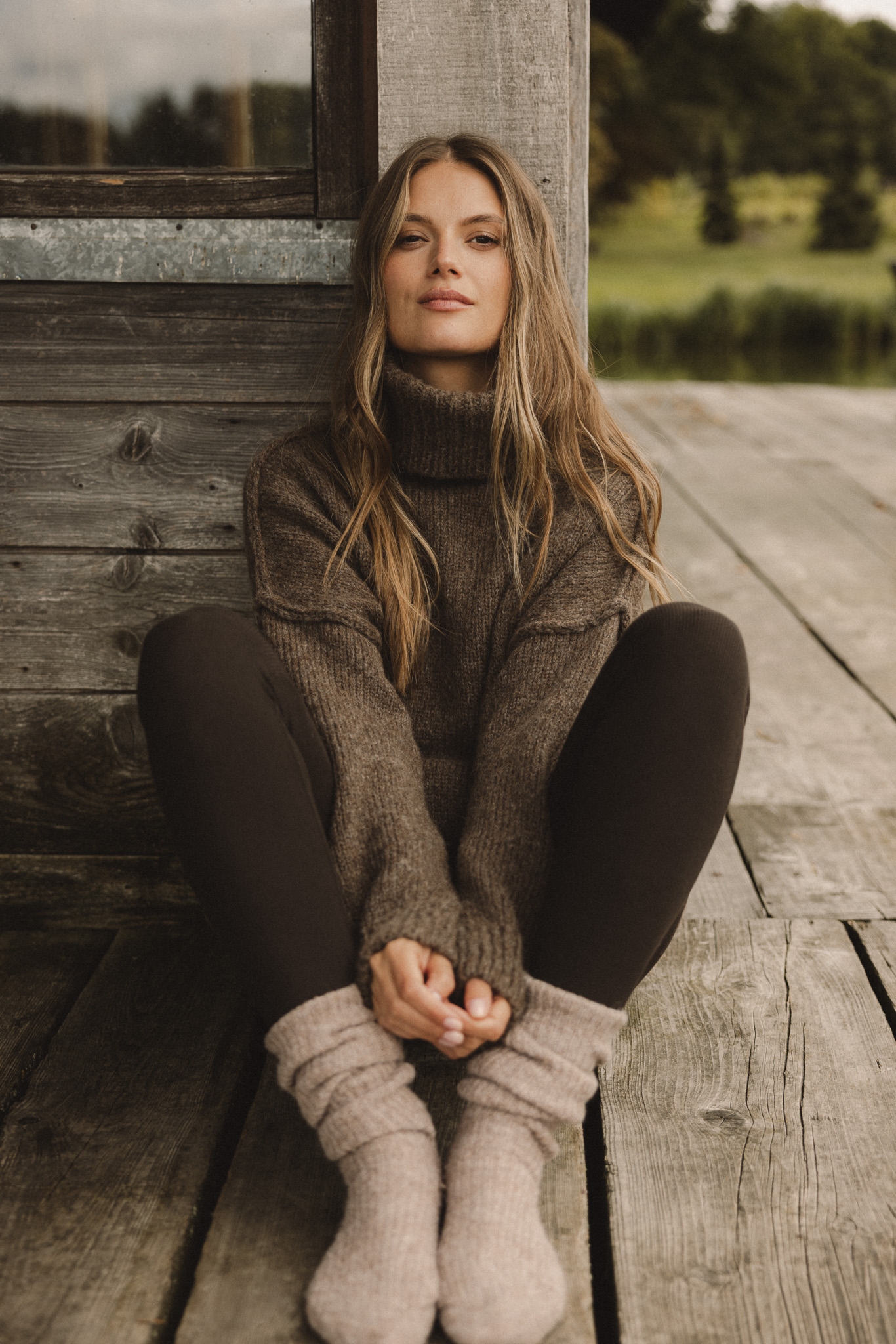 WEŁNIANY GOLF ADELE BRĄZOWY