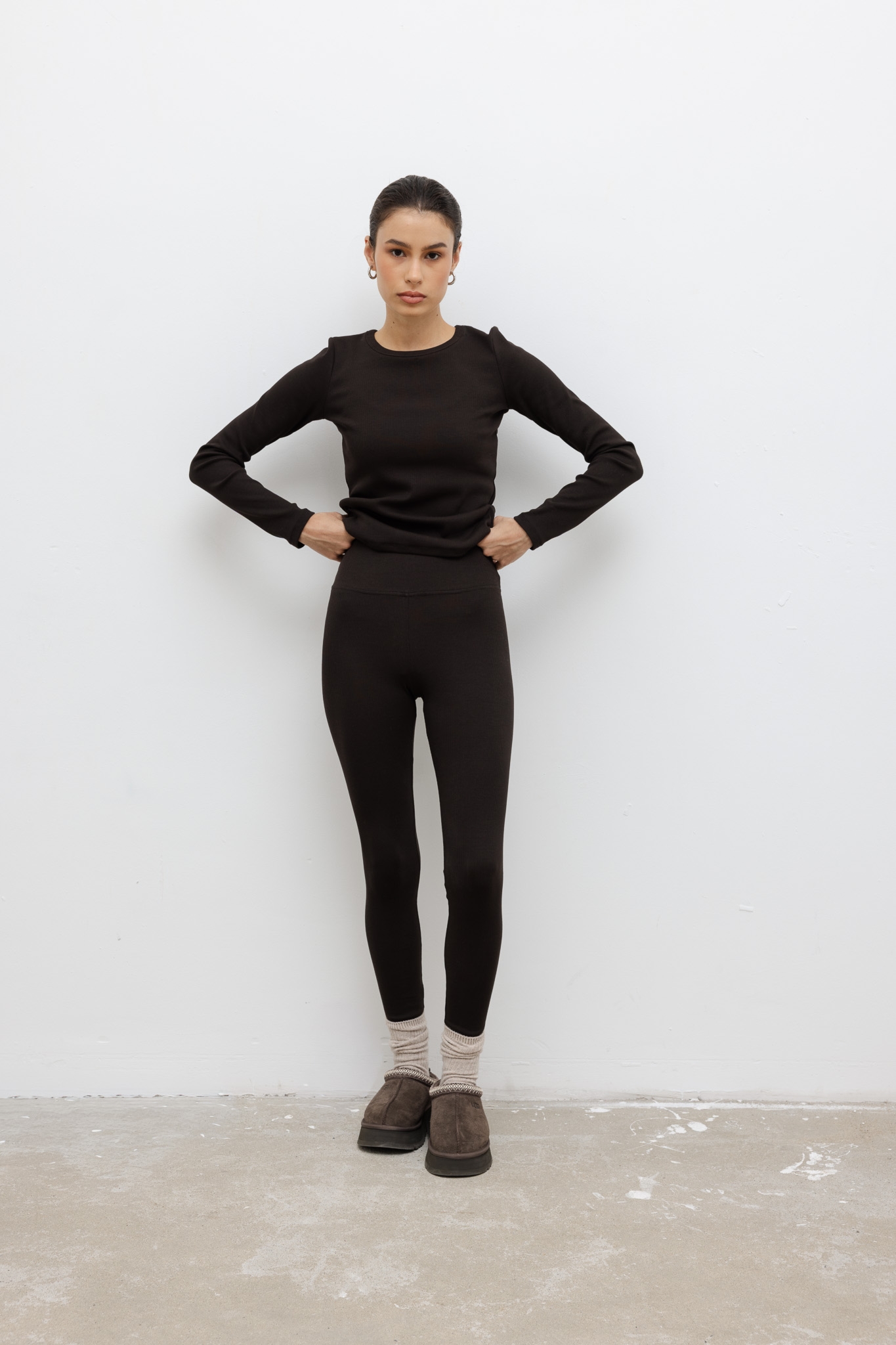 LEGINSY SUZANE CZEKOLADOWE