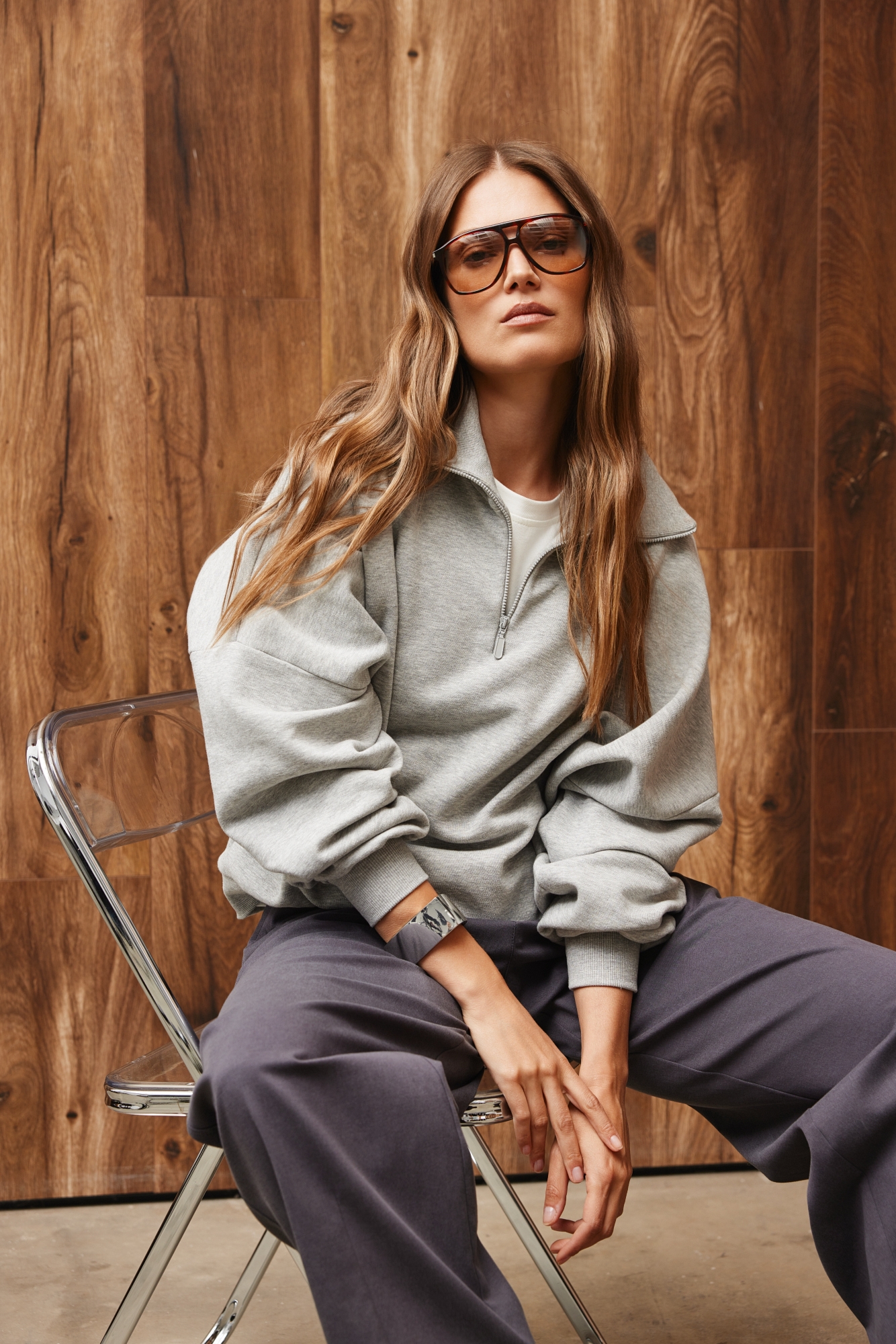 BLUZA HARPER SZARY MELANŻ
