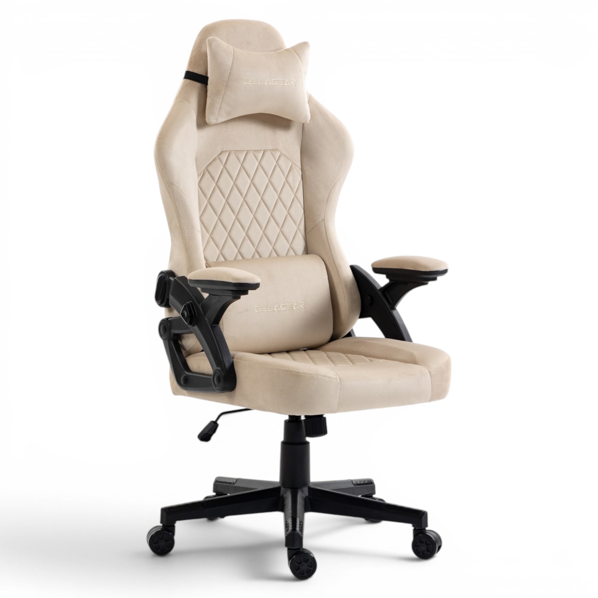 Fotel Gamingowy Delagear G 404 Beżowy Velvet Materiałowy