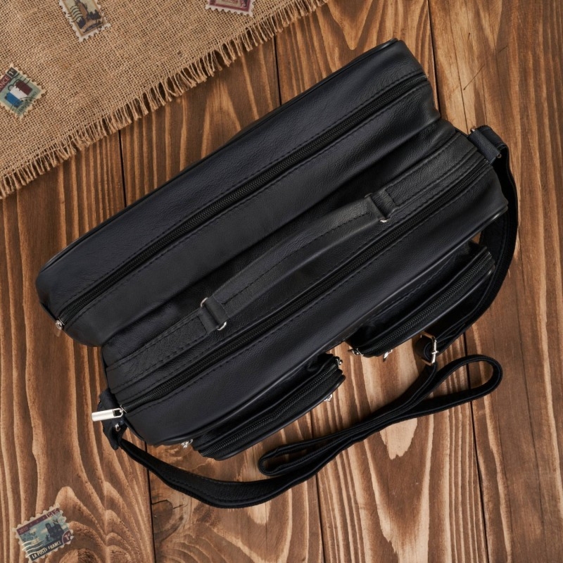 Torba męska na ramię ze skóry naturalnej duża torba do pracy Abruzzo ABR-17