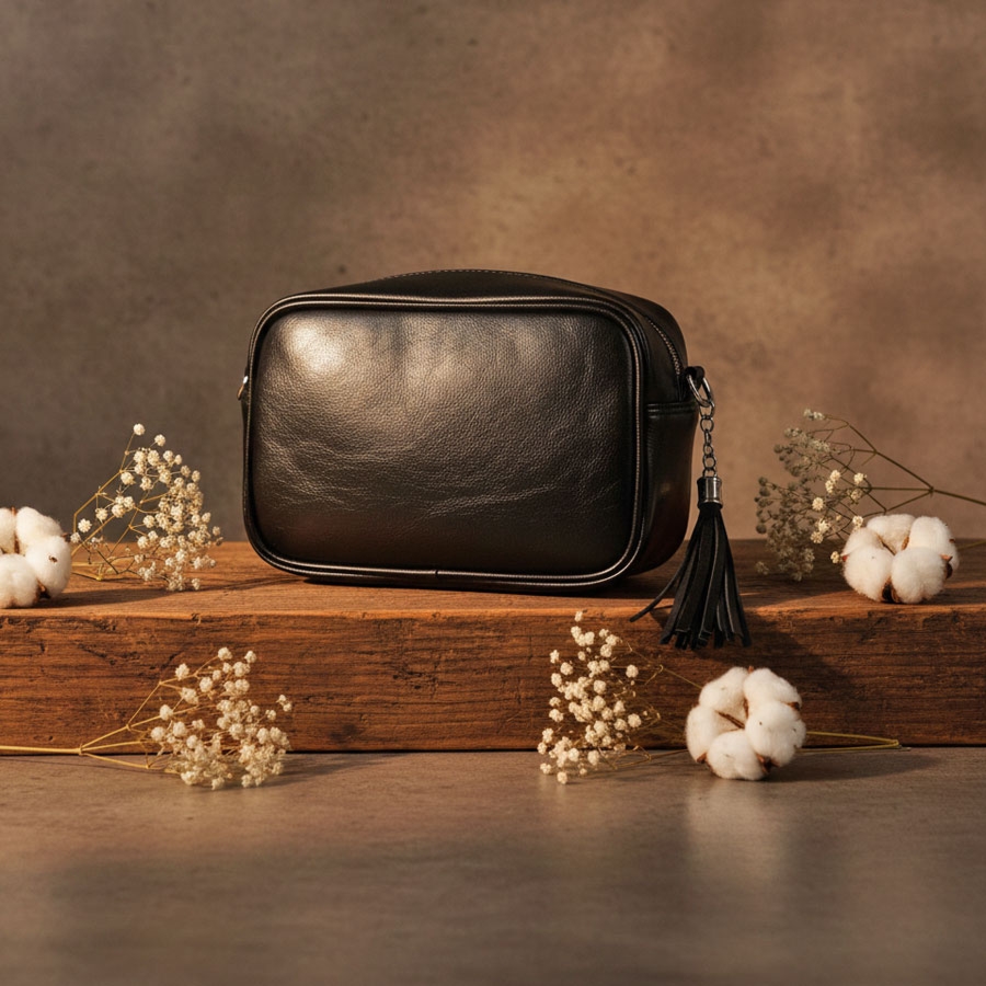 Zamszowa listonoszka SHE skórzana 701 czekolada