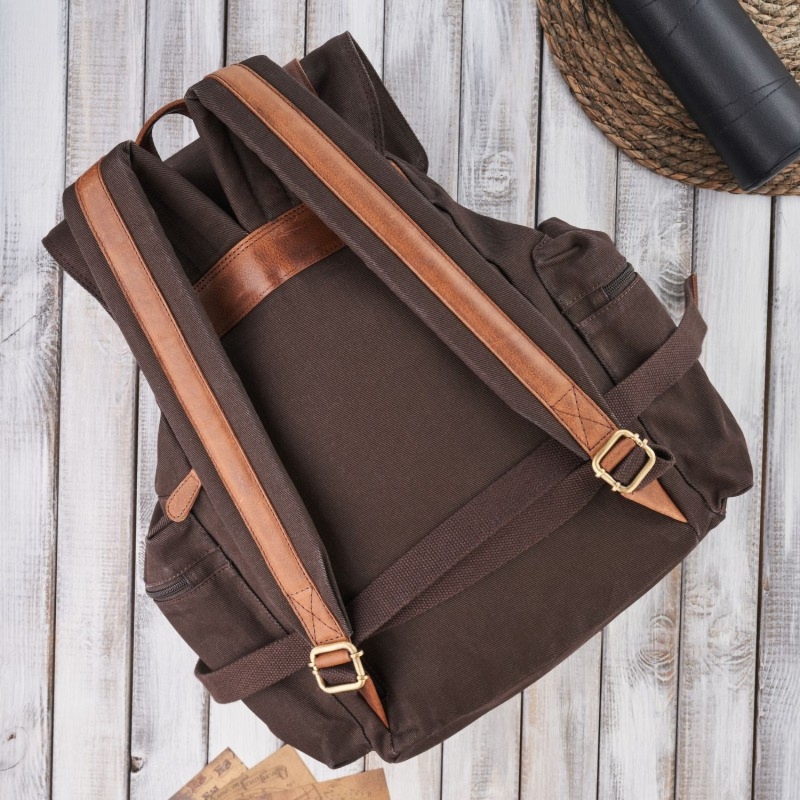 Plecak vintage PAOLO PERUZZI SI-02-BR brazowy