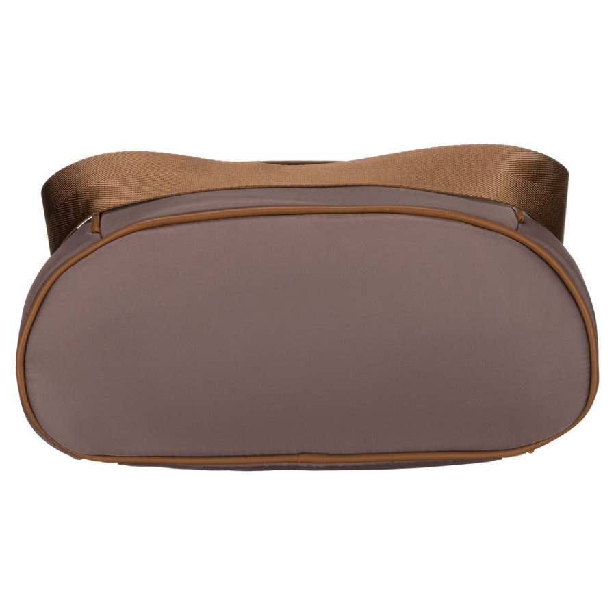 Miejski plecak damski z nylonu i skóry ekologicznej w beżowym kolorze - Peterson