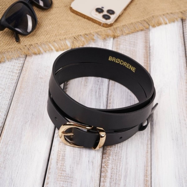 Pasek Damski Skórzany OPD-18 Brødrene Czarny 120 cm