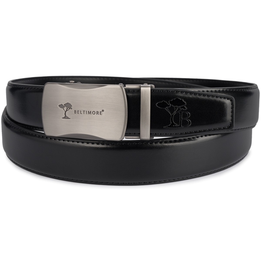 Pasek męski skórzany klamra automatyczna czarny Beltimore A50 : Kolory - czarny, Rozmiar pasków - r.120-135 cm