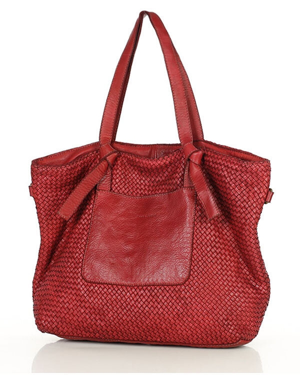 Shopperka pleciona MARCO MAZZINI bordowa v243d
